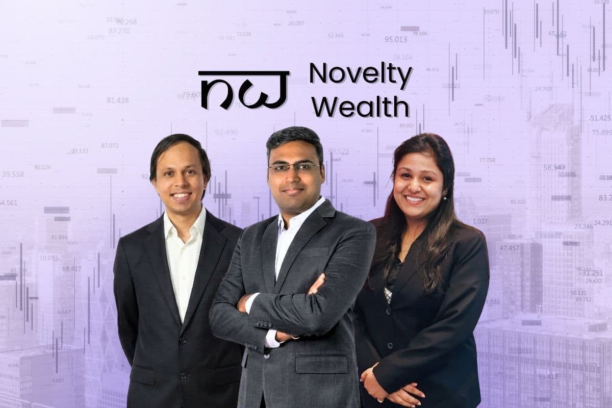Founders of Novelty Wealth standing together, representing the AI-powered SEBI-RIA wealthtech platform after raising $1.4M led by IndiaQuotient